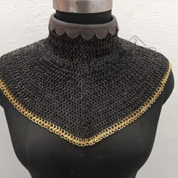 Chainmail Collar 8MM Flat Ring Riveted With Solid Ring
