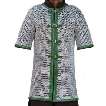 10MM Aluminum Chainmail Shirt, 10MM Flat Rings Riveted With Solid Rings Half Sleeve Long Length