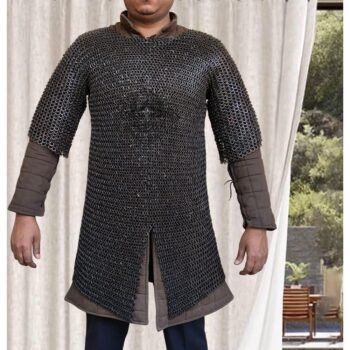 Chainmail Shirt 8mm Flat Ring Riveted With Solid Rings Long Hauberk