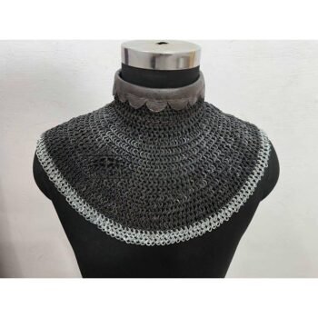 Chainmail Collar 9MM Flat Ring Riveted alternative Solid Ring with Aluminium Trim