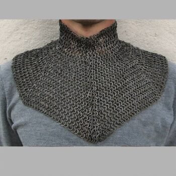 Chainmail Aventail - 8mm 18 Gauge Flat Ring Riveted with Solid Rings