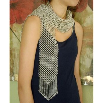 Chainmail Scarf Silver Aluminum For Cosplay & Larp