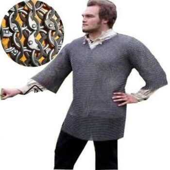 9mm Aluminum Chainmail shirt, 9MM Half Sleeve Round Riveted With solid Rings Chainmail shirt, Thanks giving gift