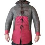 Chainmail Half Hauberk, 9mm Flat Ring Dome Riveted With Solid Ring
