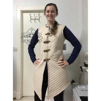 Medieval Costume Thick Padded Gambeson Sleeve Less Jacket Aketon Coat fancy Coat