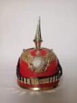 German Pickelhaube Helmet - Red Leather