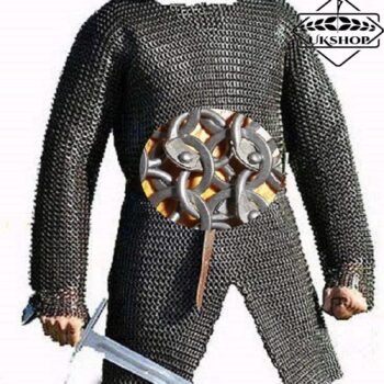 9mm Chainmail shirt, Full Sleeves 9MM Round Riveted With Solid Rings Chainmail shirt, Thanks giving gift