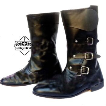 Medieval LEATHER Boots| RENAISSANCE Viking Pirate Boots Mans| Black Long Shoes | Medieval leather boots, Thanksgiving gift