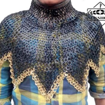 Chainmail Standard - 9mm Bishop's Mantle - Flat Rings Dome Riveted with 2/3 brass rows, Thanksgiving gift