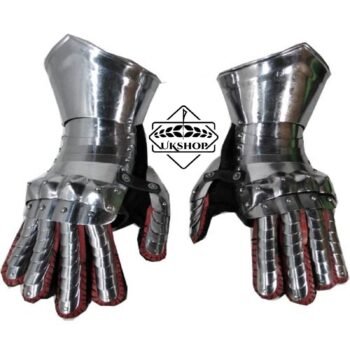 Medieval Gauntlets | Polish 16G Plate Steel | Gothic Gauntlets with Leather Glove | SCA Gauntlets | Thanks giving gift