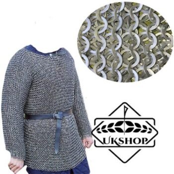 10mm Chainmail shirt, Flat Riveted with Solid Rings Aluminium Full Sleeves Shirt, Thanksgiving gift