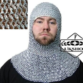 Chainmail coif, 9mm round riveted coif / hood, Thanks giving gift