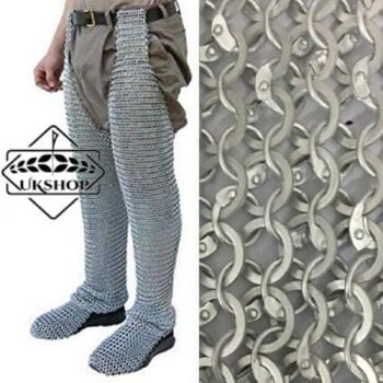 Chainmail Chausses Leggings, 10mm Round Riveted with Solid Rings, Chainmail Chausses Galvanized Leg, Thanks giving gift
