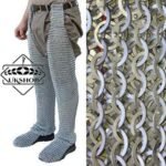 Chainmail Chausses Leggings, 9mm Flat Riveted with Solid Rings, Chainmail Chausses Galvanized Leg, Thanks giving gift