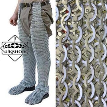 Chainmail Chausses Leggings, 9mm Flat Riveted with Solid Rings, Chainmail Chausses Galvanized Leg, Thanks giving gift