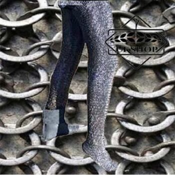 Chainmail Chausses Leggings, 9mm Round Riveted With Solid Rings leggings, Thanksgiving gift