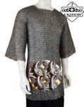 Chainmail shirt Half Sleeves, 6MM Round Riveted With Solid Rings