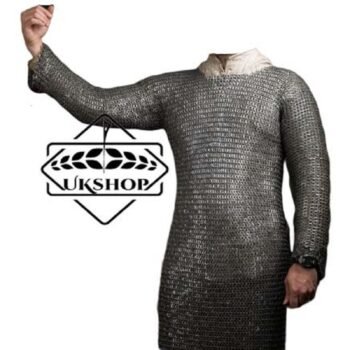 8MM Chainmail shirt, 8MM Flat Riveted With Solid Rings Chainmail shirt, Full sleeves Hauberk, Thanks giving gift