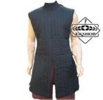 Designer Black Medieval Sleeveless Gambeson, Shoulder Openside For SCA Larp, Thanks giving gift