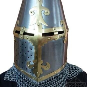 Great Crusader Helmet,  King Helmet in 18 Gauge Steel Brass, Thanks giving gift