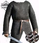 9mm Chainmail shirt, 9MM Flat Riveted With Solid rings Chainmail shirt, Hauberk Full Sleeves, Thanks giving gift