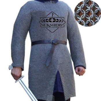 10mm BUTTED Chainmail shirt, Rust Proof Chain mail Armor Full Sleeves chainmail shirt mild steel, Thanks giving gift