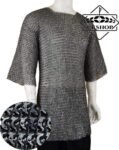Chainmail Hubergeon shirt, 10MM Flat Riveted With Solid rings
