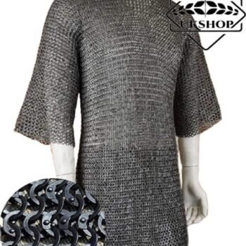 Chainmail Hubergeon shirt, 10MM Flat Riveted With Solid rings