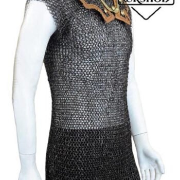 9MM Chainmail Roman Lorica Hamata, Alternating Dome Riveted Construction in mild steel, Thanksgiving gift