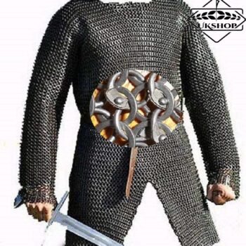 10mm Chainmail shirt, Full Sleeves Round Riveted With Solid Rings Hauberk Chainmail Shirt, Thanksgiving gift