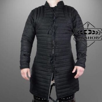 Black Armor Gambeson with Full Sleeves, Padded Gambeson, Thanks giving gift