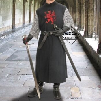 Solid Tunic with Embroidered Crest with Rampant Griffin, Embroidered Cotton Tunic, Thanks giving gift