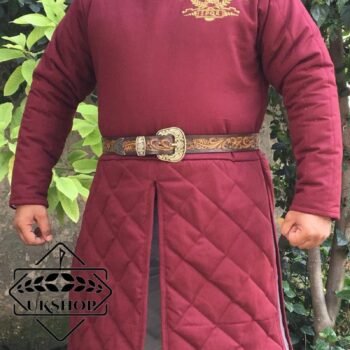Medieval Gambeson with SPQR Eagle Golden Design