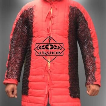 Gambeson with Full sleeves Chainmail Voiders, 9mm Flat Riveted with Solid Ring Voiders, Thanks giving gift