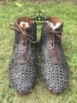 Medieval Chainmail Shoes - 9 mm Flat Ring All Ring Dome Riveted