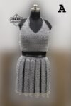 Chainmail Top with Skirt, Aluminium Sexy Bra, Handmade gift