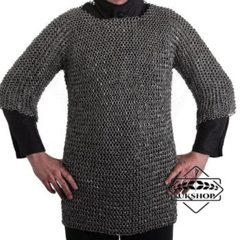 9MM Stainless Steel Chainmail Shirt, Flat Ring Round Riveted chainmail shirt Half Sleeves, Thanks giving gift
