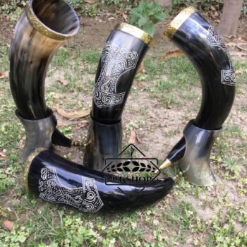 Handmade Viking Drinking Natural OX Horn, Drinking Horn, Thanks giving gift
