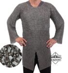 Chainmail Shirt, Stainless Steel 9mm Flat Ring Round Riveted Full Sleeves