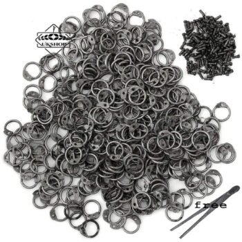Round rings with Round Rivets 6mm, 7mm ,8mm or 9mm Natural Finish- Riveted Chainmail Rings with Riveting tool |Thanks giving gift