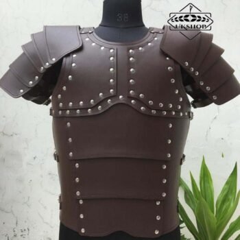 Greek Leather Armour Breastplate with removeble spaulders, Thanks giving gift