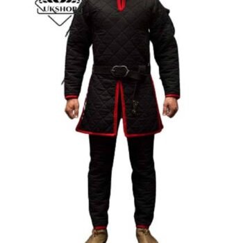 Medieval Black Gambeson For SCA clothing, Thanks giving gift