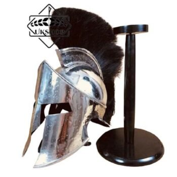Great king Leonidas Spartan Helmet 300 movie With Black Plume