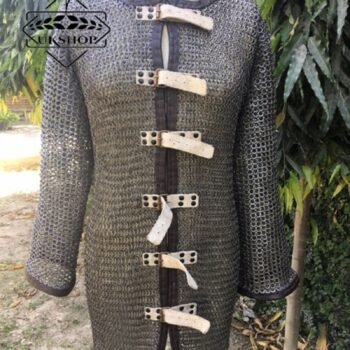 9mm Chainmail shirt, 9MM Flat Riveted with Solid Rings, Medieval opened chainmail shirt, Thanks giving gift