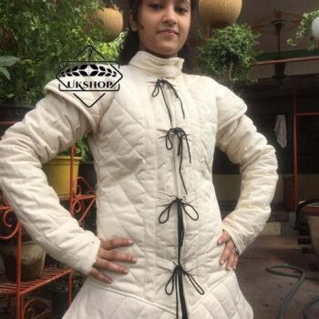 Ladies White Gambeson For Medieval Events, Thanks giving gift