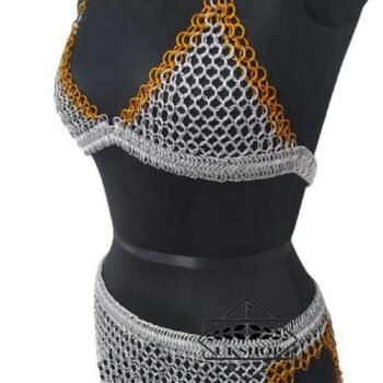 Chainmail Bra, Skirt Cosplay Halter, handmade gift