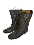 Leather Boots, 10mm Chainmail Shoes Flat Ring All Ring Riveted Medieval Leather Shoes, Thanks giving gift