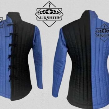 Medieval Blue w Black Padded Gambeson With Full Sleeves, Thanks giving gift