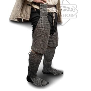 Titanium Chainmail Chausses Leggings Flat Rings Riveted