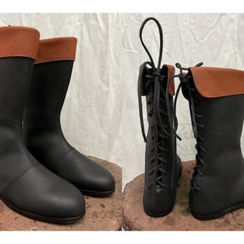 Medieval Leather Boots, Reenactment Leather Laces Boots Medieval Event | Thanks giving gift